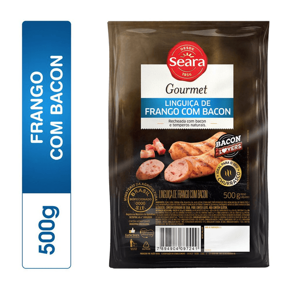 7894904097241-Linguica de frango com bacon Seara Gourmet 500g-Carone.png